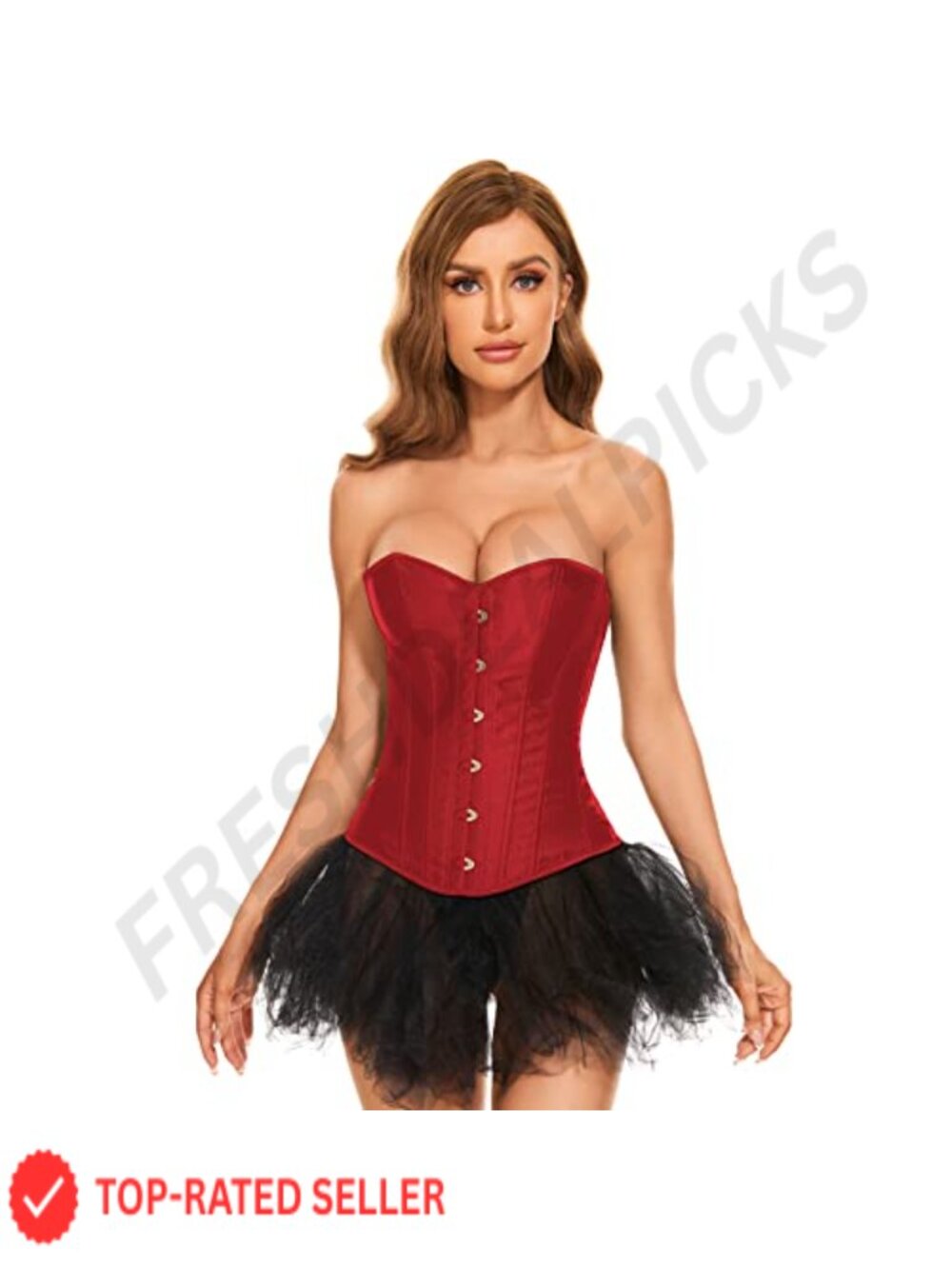 Lace-Up Bustier Corset Top Overbust Body Shapewear Waist Cincher